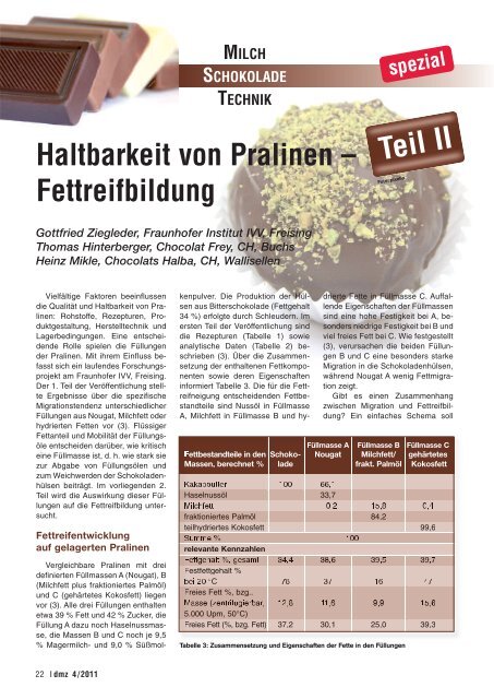 Haltbarkeit von Pralinen - Deutsche Molkerei Zeitung