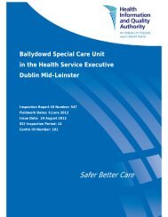 Ballydowd Special Care Unit inspection report number 547 - hiqa.ie