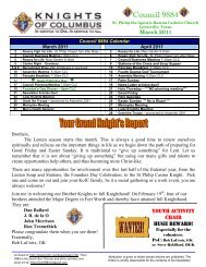 Council 9884 2011 03 Newsletter - Texas Knights of Columbus