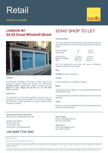 LONDON W1 24-25 Great Windmill Street - Completely Retail