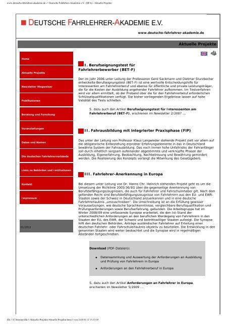 www.deutsche-fahrlehrer-akademie.de -> Deutsche Fahrlehrer ...