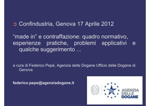 PRESENTAZIONE CONFINDUSTRIA.odp - Confindustria Genova