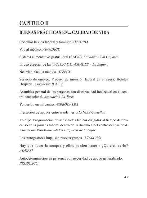 Buenas prácticas en calidad de vida individual y familiar - Feaps