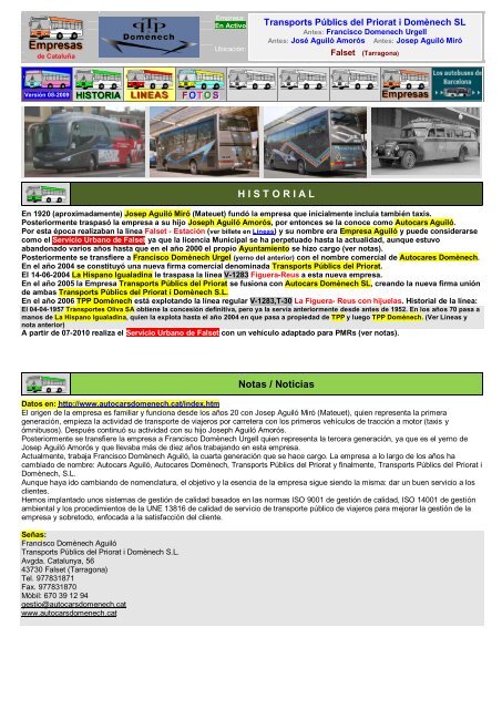 TPP-Domenech - Empresas Autobuses Líneas