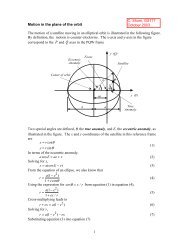 Derivation of Kepler`s equation