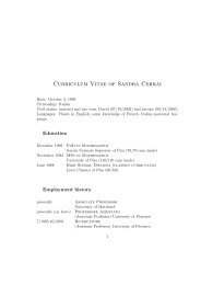 Curriculum Vitae of Sandra Cerrai - Math Department - University of ...