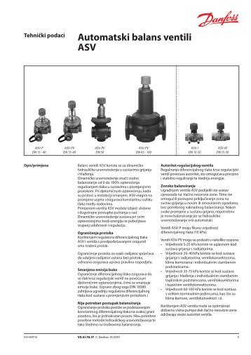 Automatski balans ventili ASV - Danfoss.com