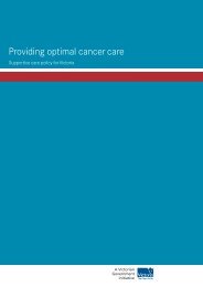 Providing optimal cancer care: Supportive care policy for Victoria