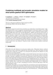 Combining multibody and acoustic simulation models for wind ...