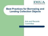 Best Practices for Borrowing and Lending Collection Objects - IMUA