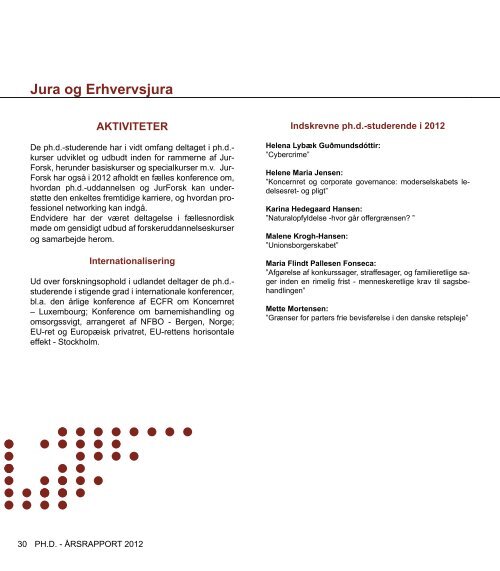 ÃRSRAPPORT 2012 - Det Samfundsvidenskabelige Fakultet