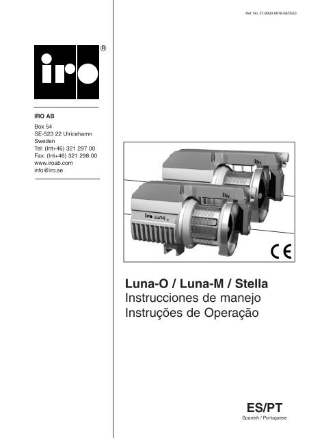 Luna-O / Luna-M / Stella Instrucciones de manejo ... - IRO AB