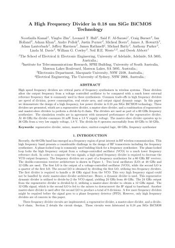 A high-frequency divider in 0.18 Âµm SiGe BiCMOS technology