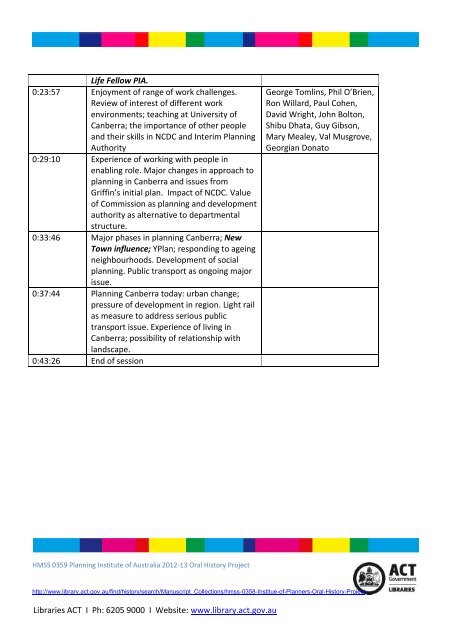 ACT Heritage Library Manuscript Collection - Libraries ACT