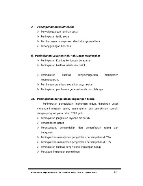 BAB I PENDAHULUAN - Bappeda Depok - Pemerintah Kota Depok