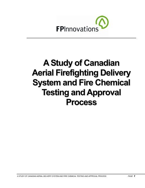 A Study of Canadian Aerial Firefighting Delivery System and Fire ...