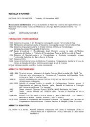 curriculum vitae - UniversitÃ  degli Studi di Roma Tor Vergata