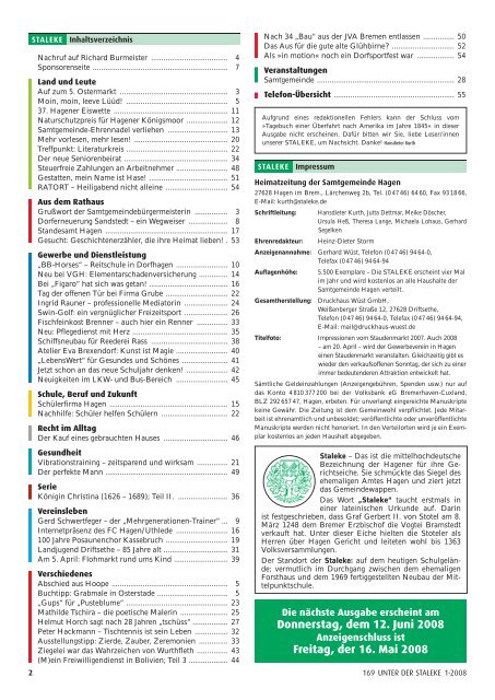 Unter der STALEKE - Ausgabe 169 - Frühling