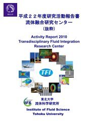 平成22年度成果報告書 - 東北大学 流体科学研究所