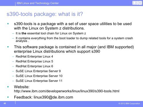 Linux on System z Current & Future Technology - z/VM - IBM