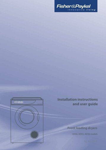 Installation instructions and user guide - Fisher & Paykel