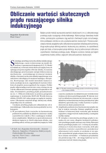 Obliczanie wartoÅci skutecznych prÄdu ruszajÄcego silnika ... - PAR