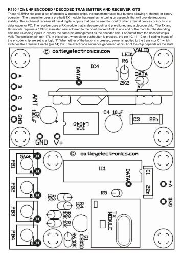 K190 4Ch UHF ENCODED / DECODED ... - Oatley Electronics