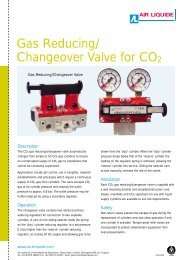Gas Reducing/ Changeover Valve for CO2 - Air Liquide UK