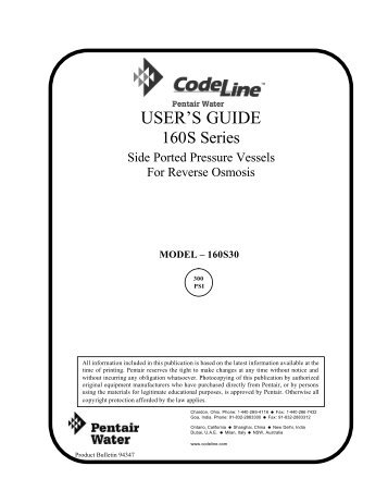 User Guide - Pentair Codeline