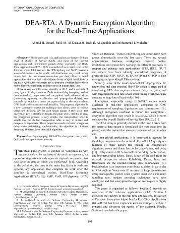 DEA-RTA: A Dynamic Encryption Algorithm for the Real-Time ...