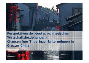 Perspektiven der deutsch-chinesischen Wirtschaftsbeziehungen