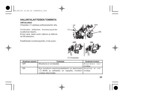 CRF70F '06 omistajan kÃ¤sikirja (.pdf, 1.76 MB) - Honda