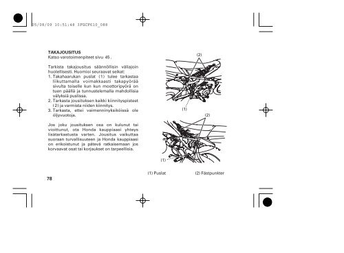 CRF70F '06 omistajan kÃ¤sikirja (.pdf, 1.76 MB) - Honda