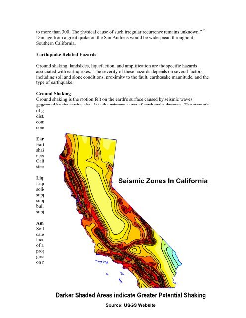 Section 5: Earthquake Hazards in the City of Downey