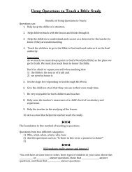 Using Questions to Teach a Bible Study - Calvary Curriculum