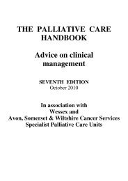 THE PALLIATIVE CARE HANDBOOK Advice on clinical management