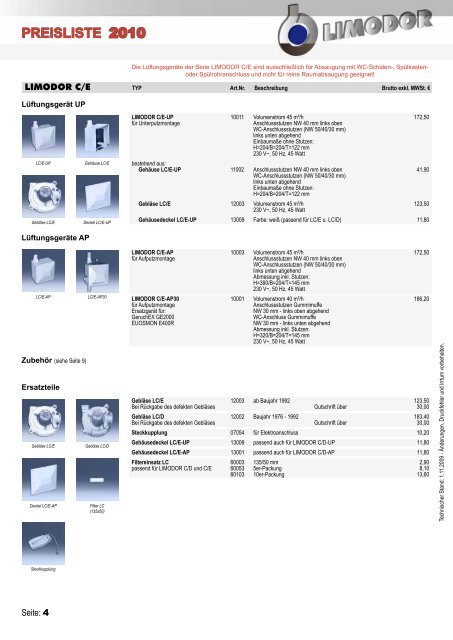 PREISLISTE 2010 - Limot