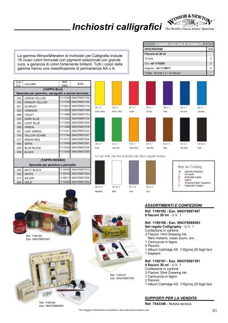 WINSOR & NEWTON - Artecolor - Belle Arti - Cornici - Hobby - Foggia