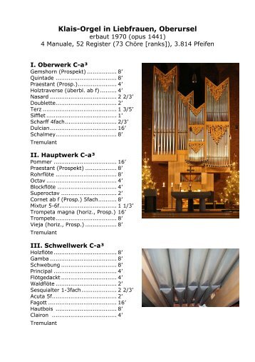 Klais-Orgel in Liebfrauen, Oberursel