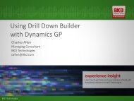 Using Drill Down Builder with Dynamics GP - BKD