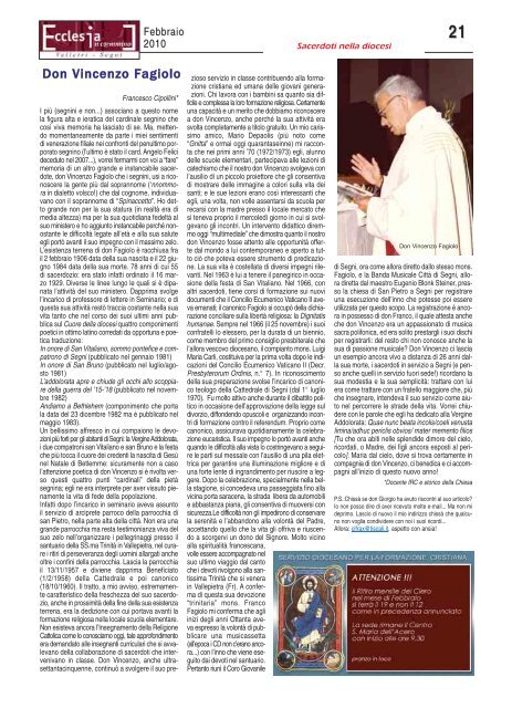 In questo numero: Concilio Vaticano II 2009-2010 - Diocesi ...