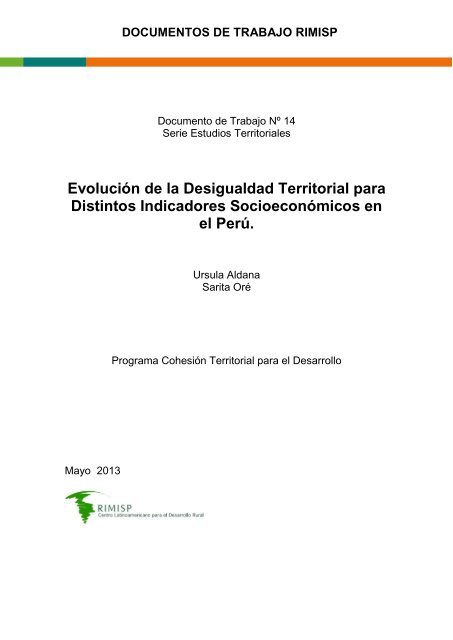 EvoluciÃ³n de la Desigualdad Territorial para Distintos ... - Rimisp