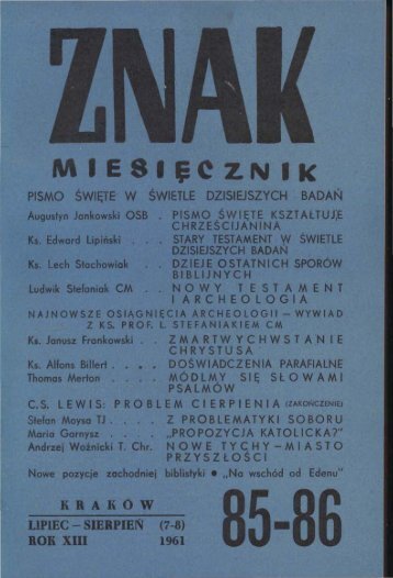 lipiec-sierpieÅ, 1961 rok - Znak