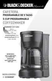 CAFETERA COFFEEMAKER - Applica Use and Care Manuals