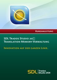 SDL Trados Studio 2011 Translation Memory-Verwaltung ...