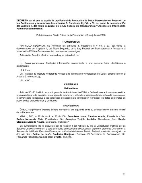 ley federal de transparencia y acceso a la información pública ...