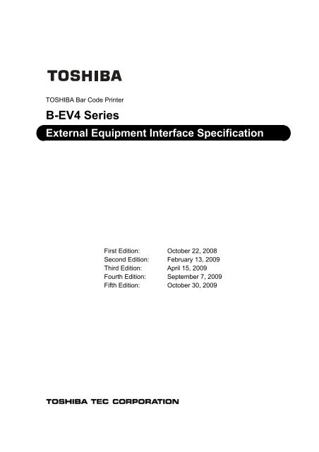 B Ev4 Series External Equipment Interface Toshiba Tec Italia