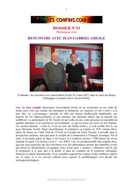 rencontre avec gresle - Page d'accueil