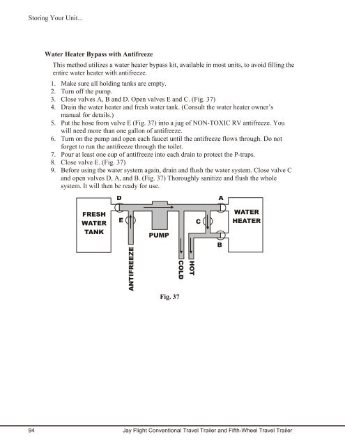 Read all instructions in this manual and component part - Jayco