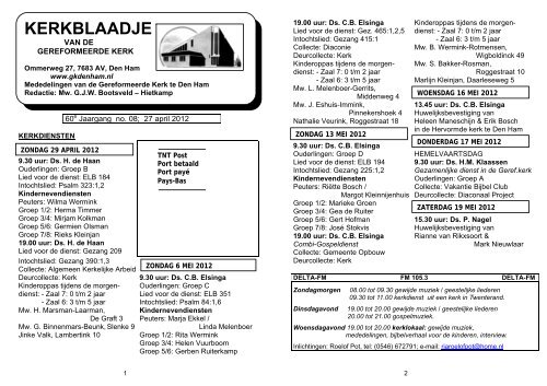 KERKBLAADJE - Gereformeerde Kerk Den Ham